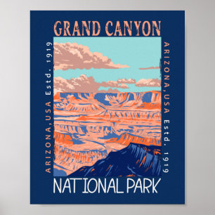 Affiche Parc national du Grand Canyon Arizona en état de d