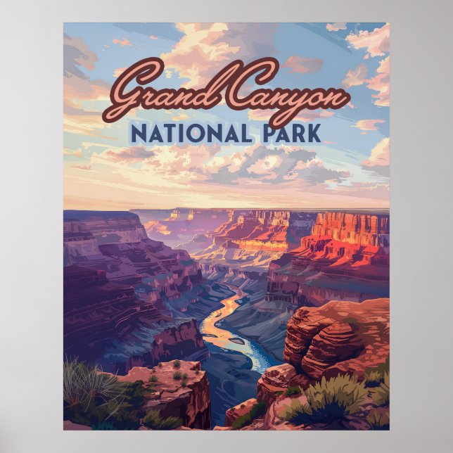 Affiche Parc national du Grand Canyon Arizona Retro (Devant)