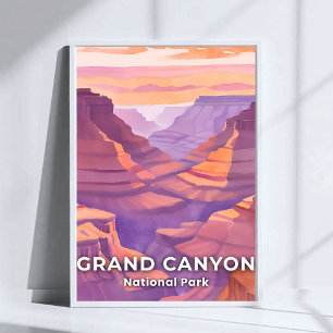 Affiche Parc national du Grand Canyon Art de voyage à l'aq