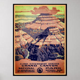 Affiche Parc national du Grand Canyon Vintage