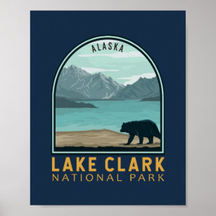 Affiche Parc national du lac Clark Emblem Vintage