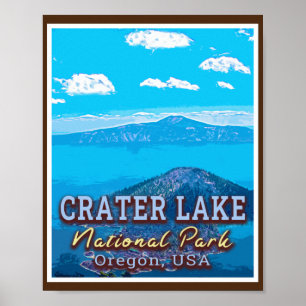 AFFICHE PARC NATIONAL DU LAC CRATER - OREGON USA