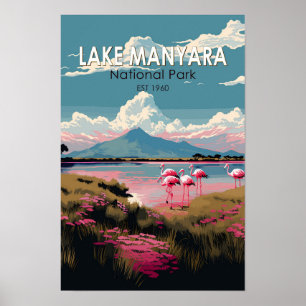 Affiche Parc national du lac Manyara Tanzanie Voyage Vinta