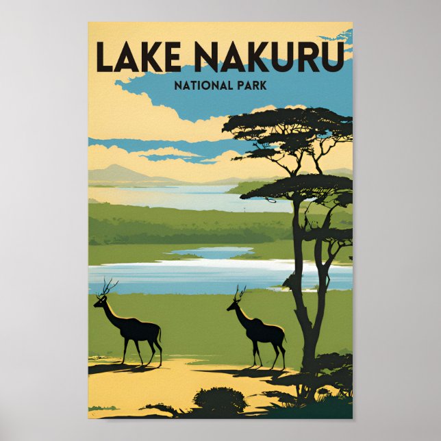 Affiche Parc national du lac Nakuru Voyage (Devant)