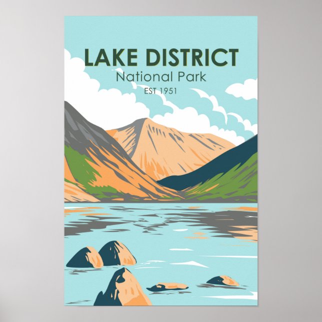 Affiche Parc national du Lake District Wasdale Head Anglet (Devant)