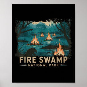Affiche Parc national du marais-feu de Retro Camping Rando