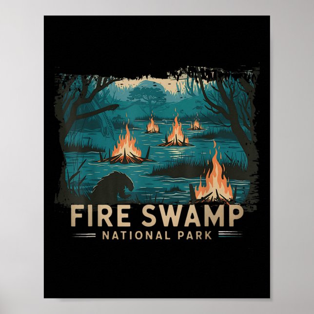 Affiche Parc national du marais-feu de Retro Camping Rando (Devant)