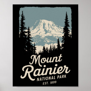 Affiche Parc national du mont Rainier Souvenir Nature Exté