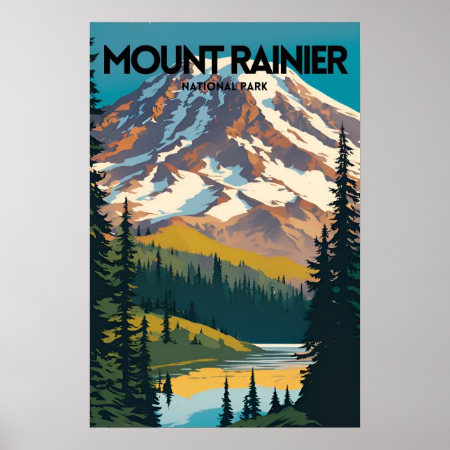 Affiche Parc national du Mont-Rainier Tourisme traditionne (Devant)