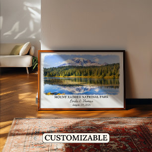 Affiche Parc national du mont Rainier Washington Aquarelle