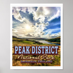 AFFICHE PARC NATIONAL DU QUARTIER DE PEAK - DERBYSHIRE ANG
