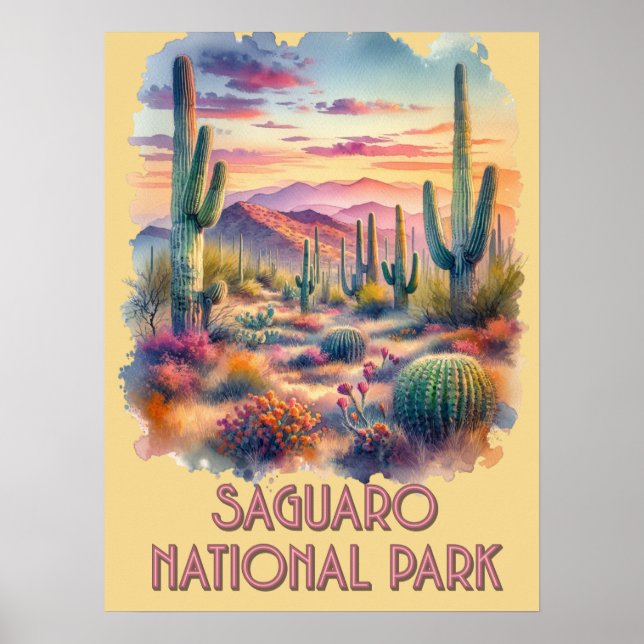 Affiche Parc national du Saguaro Arizona (Devant)