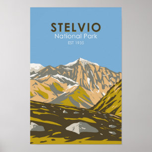 Affiche Parc national du Stelvio Italie Alpes centrales Vi