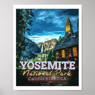 AFFICHE PARC NATIONAL DU YOSEMITE - CALIFORNIE ÉTATS-UNIS