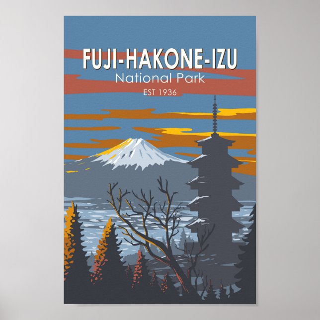 Affiche Parc national Fuji-Hakone-Izu Vintage artistique j (Devant)