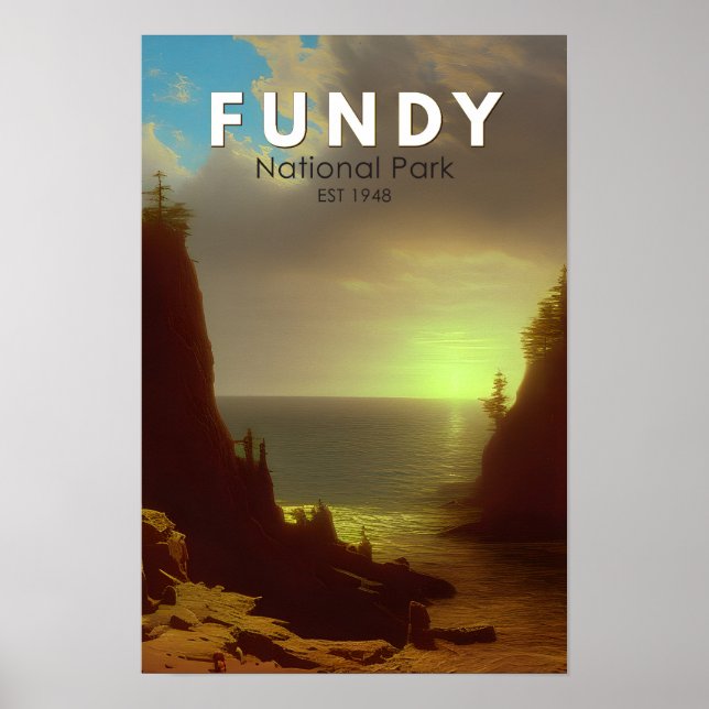 Affiche Parc national Fundy Canada Art vintage (Devant)