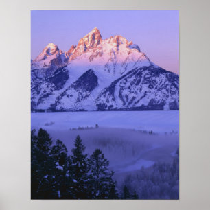 Affiche PARC NATIONAL GRAND TETON, WYOMING. ÉTATS-UNIS. Br
