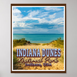 AFFICHE PARC NATIONAL INDIANA DUNES - INDIANA USA