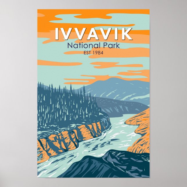 Affiche Parc national Ivvavik Canada Tourisme Vintage (Devant)