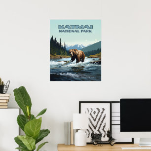 Affiche Parc national Katmai Alaska Bear Brooks