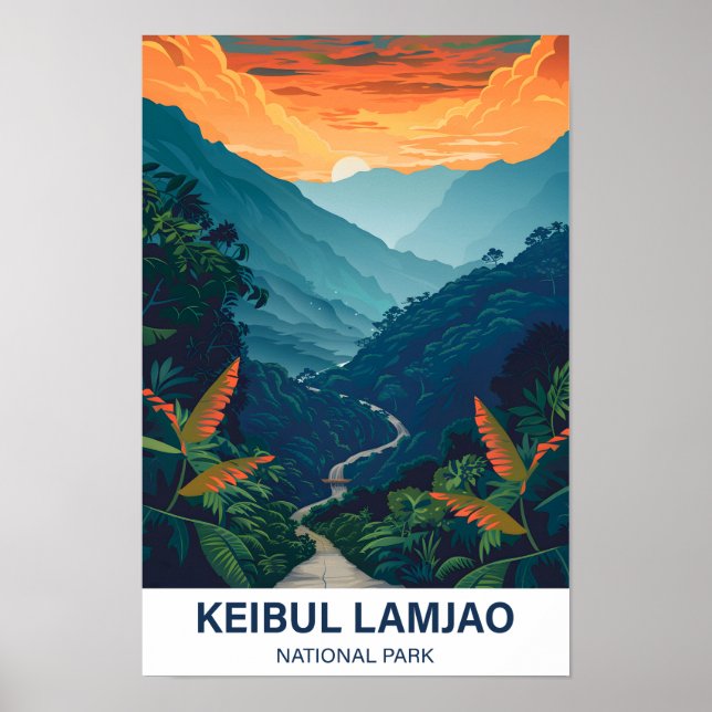 Affiche Parc national Keibul Lamjao Inde Voyage (Devant)