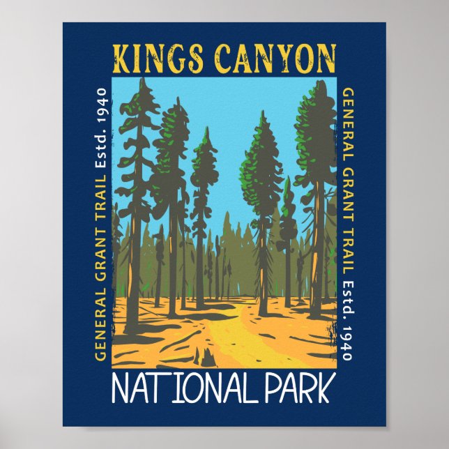 Affiche Parc national Kings Canyon General Grant Trail (Devant)