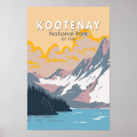 Parc national Kootenay Canada Vintage d'art touris