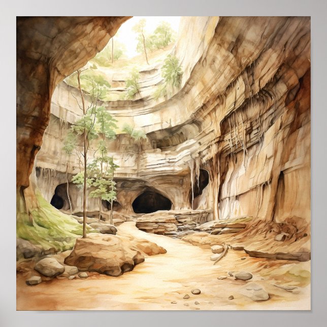 Affiche Parc national Mammoth Cave Aquarelle (Devant)