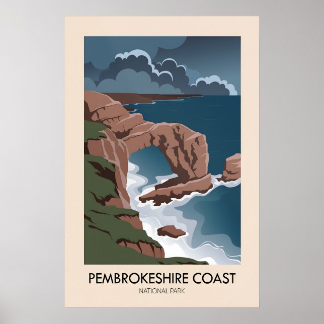 Affiche Parc national moderne de la côte du Pembrokeshire (Devant)