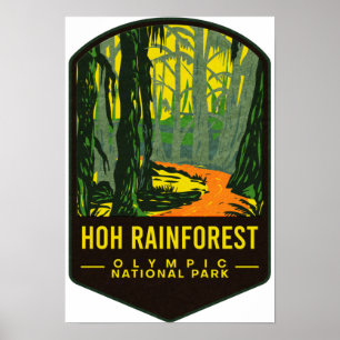 Affiche Parc national olympique de la Forêt de pluie Hoh
