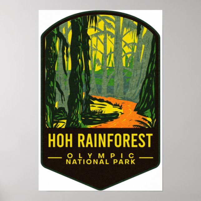 Affiche Parc national olympique de la Forêt de pluie Hoh (Devant)