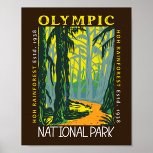 Affiche Parc National Olympique Hoh Rainforest désorganisé