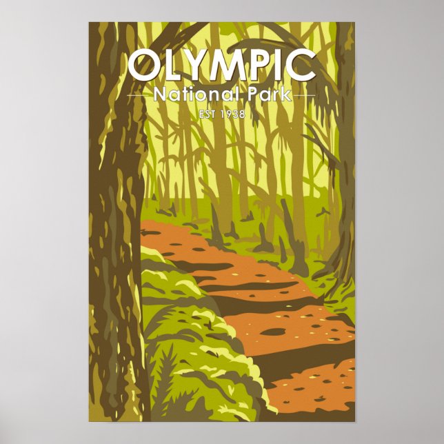 Affiche Parc national olympique Hoh Rainforest Washington (Devant)