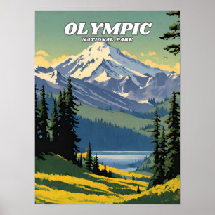 Affiche Parc national olympique illustration retro