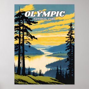 Affiche Parc national olympique illustration rétro Classic