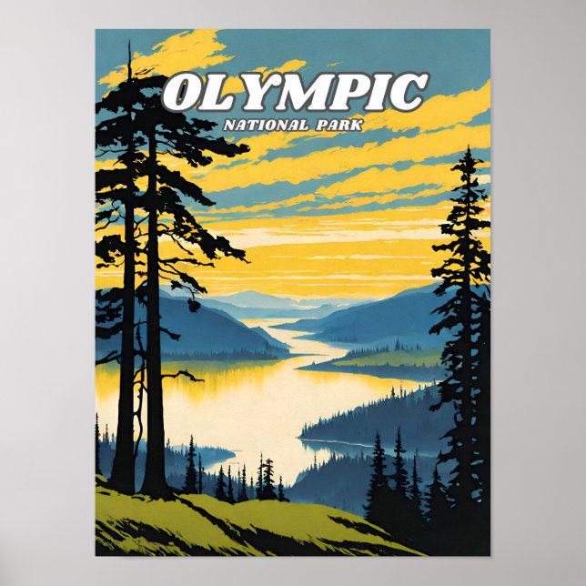 Affiche Parc national olympique illustration rétro Classic (Devant)