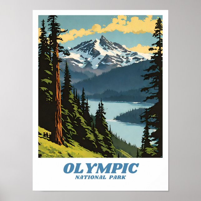 Affiche Parc national olympique illustration rétro Esthéti (Devant)