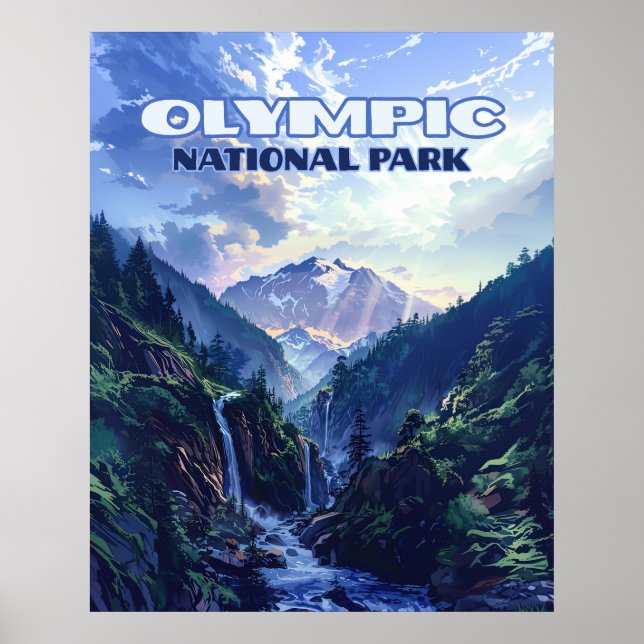Affiche Parc national olympique Montagnes Washington Vinta (Devant)