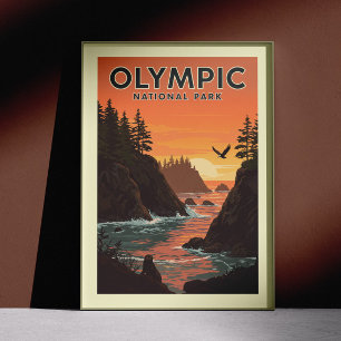 Affiche Parc national olympique vintage