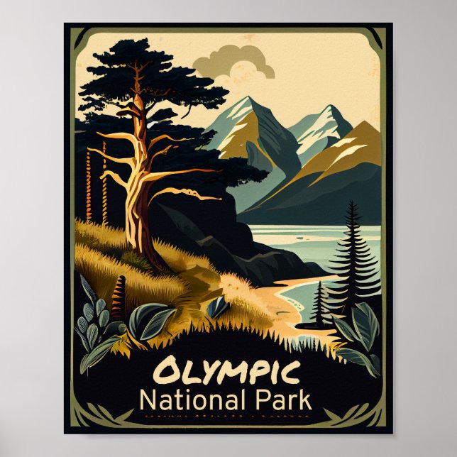 Affiche Parc national olympique Vintage (Devant)
