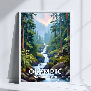 Affiche Parc national Olympique   Voyage dans l'État de Wa