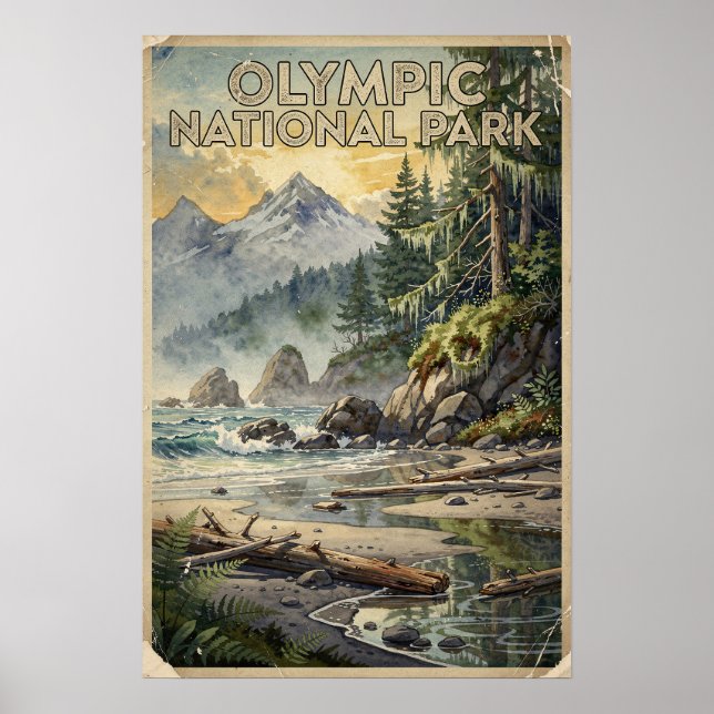 Affiche Parc national Olympique Voyage Vintage (Devant)