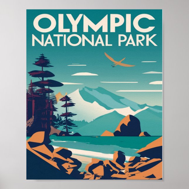 Affiche Parc national olympique Washington Rocky Beach (Devant)