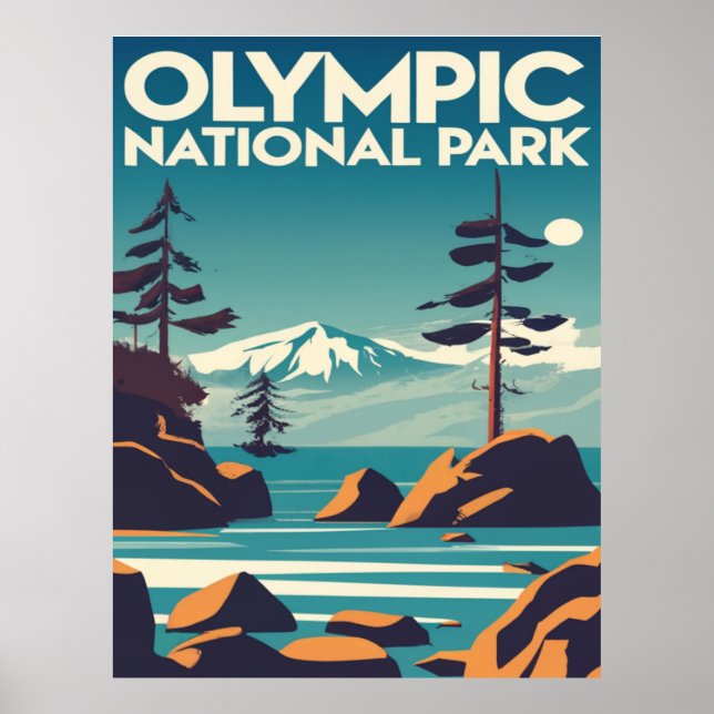 Affiche Parc national olympique Washington Rocky Beach (Devant)