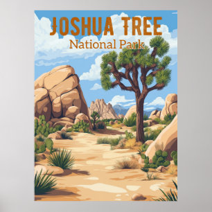Affiche Parc national Retro Joshua Tree