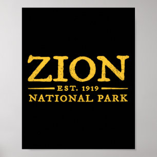 Affiche Parc national rétro Zion Utah Vintage Femmes Homme