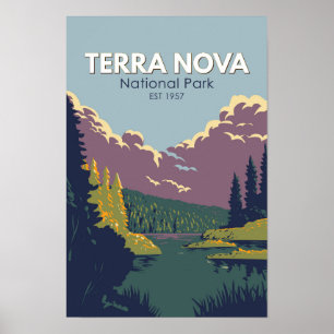 Affiche Parc national Terra Nova Canada Voyage Art Vintage