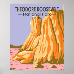 Affiche Parc national Theodore Roosevelt Dakota du Nord