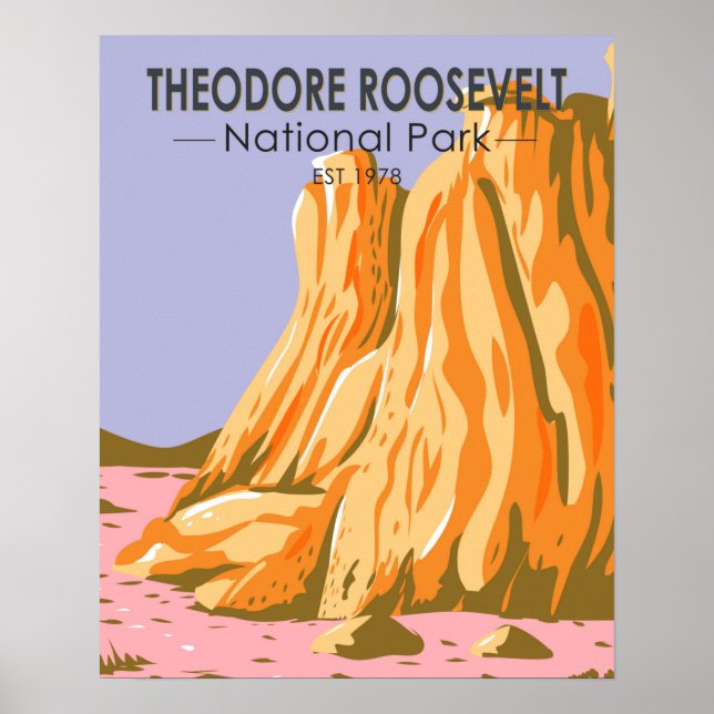 Affiche Parc national Theodore Roosevelt Dakota du Nord (Devant)