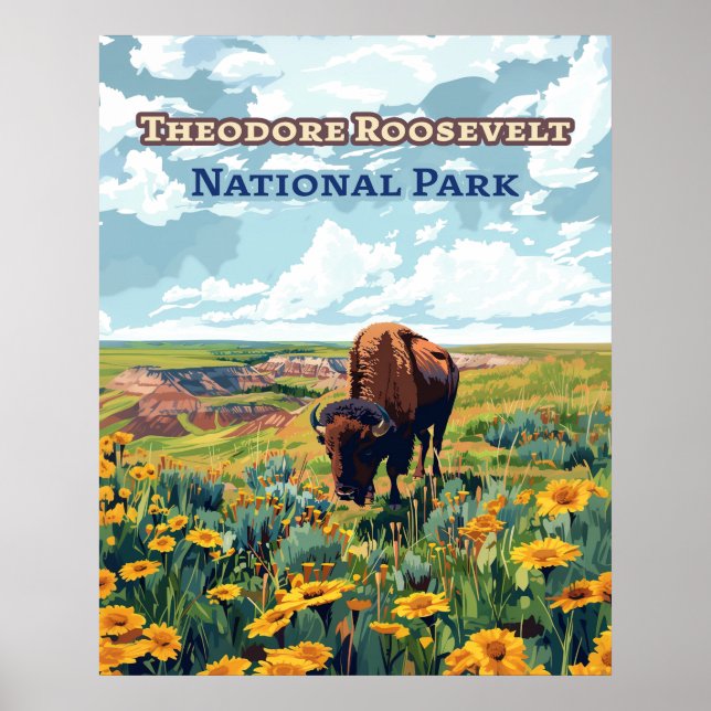 Affiche Parc national Theodore Roosevelt Dakota du Nord (Devant)